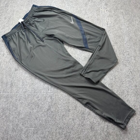 Nike DRI-FIT Academy Soccer Pants Men XL Gray Blue Ankle Zip Tapered 30" BV6920 - Picture 1 of 16